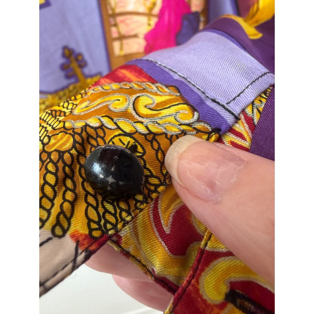 Gianni Versace Men's XL Purple Teatro Silk Shirt - Picture 9 of 15